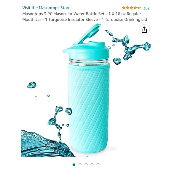 NEW - Mason Jar Water Bottle - Picture 4 of 8